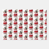 Boston Terrier Dog in Holiday Gift Bag Geschenkpapier Set (Vorderseite)