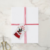 Boston Terrier Dog in Santa Bag Geschenkanhänger (Mit Garn)