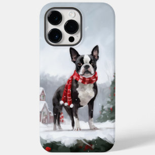 Boston Terrier Dog in Schneeweihen Case-Mate iPhone 14 Pro Max Hülle