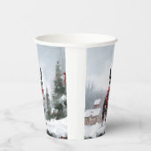 Boston Terrier Dog in Schneeweihen Pappbecher (Rechts)