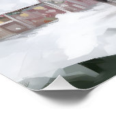 Boston Terrier Dog in Schneeweihen Poster (Ecke)