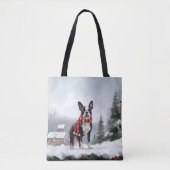 Boston Terrier Dog in Schneeweihen Tasche (Vorderseite)