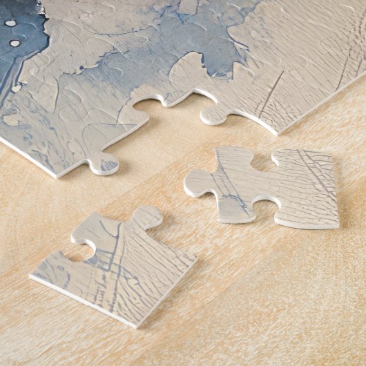 Boston Terrier Dog in Sledge Let it Snow Christmas Puzzle (Seite)