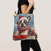 Boston Terrier Dog in Sledge Let it Snow Christmas Tasche (Von Nahem)
