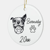 Boston Terrier Dog Individuelle Name & Year Line A Keramik Ornament (Links)