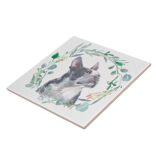 Boston Terrier Dog Keramik Tile Fliese (Seite)