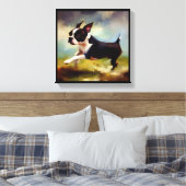 Boston Terrier Dog Leinwanddruck (Insitu (Schlafzimmer))