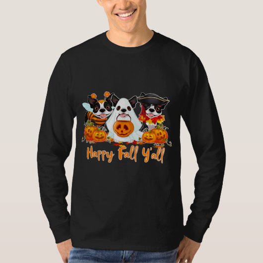 Boston Terrier Dog Love Halloween Costum T-Shirt (Vorderseite)
