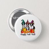 Boston Terrier Dog Lover Fall Ya'll Halloween-Kost Button (Vorne & Hinten)