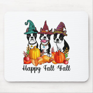 Boston Terrier Dog Lover Fall Ya'll Halloween-Kost Mousepad