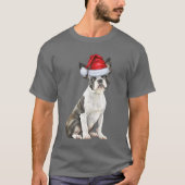 Boston Terrier Dog Lover Funny Christmas T-Shirt (Vorderseite)