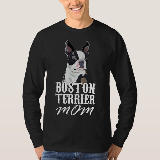 Boston Terrier Dog Mama Angepasst Scoop T-Shirt (Vorderseite)