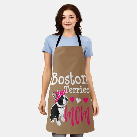 Boston Terrier Dog Mama Eigentümer Niedlich Funny Schürze (Getragen)