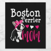 Boston Terrier Dog Mama Eigentümer Niedlich Funny Weinetikett (Einzelnes Label)