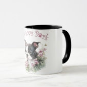 Boston Terrier Dog Mama Floral Tasse (VorderseiteRechts)