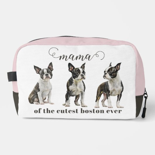 Boston Terrier Dog Mama Waschbeutel (Vorderseite)