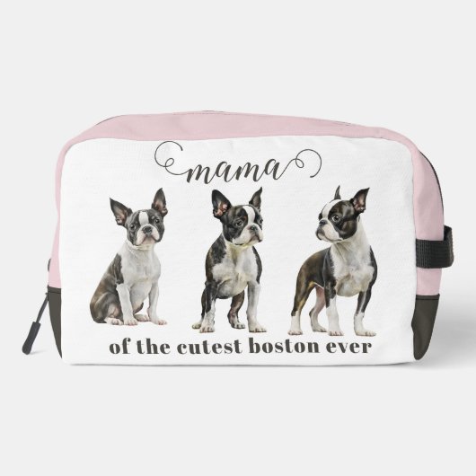 Boston Terrier Dog Mama Waschbeutel (Rückseite)