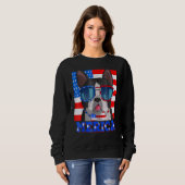 Boston Terrier Dog Merica 4. Juli American Fla Sweatshirt (Vorne ganz)