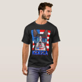 Boston Terrier Dog Merica 4. Juli American Fla T-Shirt (Vorne ganz)