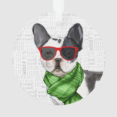 Boston Terrier Dog mit Name und Foto Weihnachten Ornament (Rückseite)