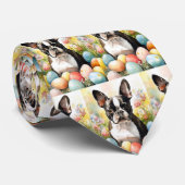 Boston Terrier Dog mit Ostereier Holiday Krawatte (Gerollt)