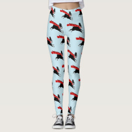 Boston Terrier Dog mit Red Scarf Gemustert Leggings