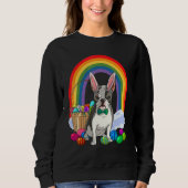 Boston Terrier Dog Mom Easter Eggs Bunny Rabbit Sweatshirt (Vorderseite)