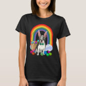 Boston Terrier Dog Mom Easter Eggs Bunny Rabbit T-Shirt (Vorderseite)