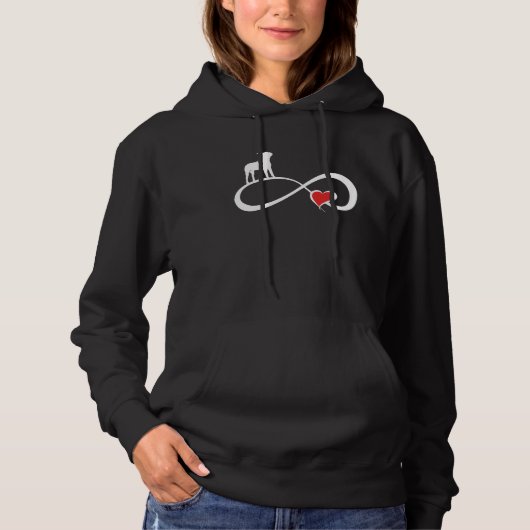 Boston Terrier Dog Mom Owner Eternity Heart Valent Hoodie (Vorderseite)