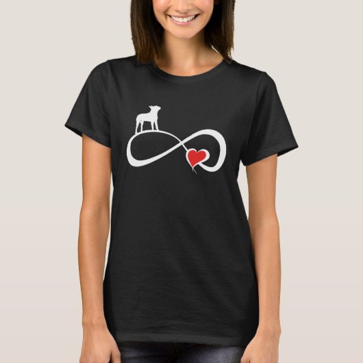 Boston Terrier Dog Mom Owner Eternity Heart Valent T-Shirt (Vorderseite)
