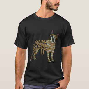 Boston Terrier Dog Mummy Halloween Kostümhund T-Shirt