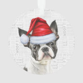 Boston Terrier Dog Name Foto Weihnachten Ornament (Rückseite)