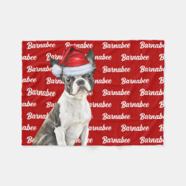 Boston Terrier Dog Name Weihnachtsfeiertag Fleecedecke
