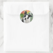 Boston Terrier Dog Niedlich Puppy Animal Head Foto Runder Aufkleber (Tasche)