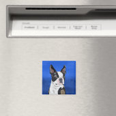 Boston Terrier Dog Oil Painting Art Portrait Magnet (In Situ (Geschirrspüler))
