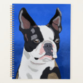 Boston Terrier Dog Oil Painting Art Portrait Planer (Vorderseite)
