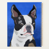 Boston Terrier Dog Oil Painting Art Portrait Planer (Rückseite)