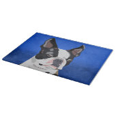Boston Terrier Dog Oil Painting Art Portrait Schneidebrett (Ecke)