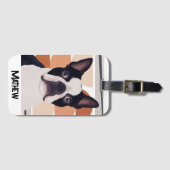 Boston Terrier Dog - Orange Geometric Gepäckanhänger (Vorderseite (Horizontal))