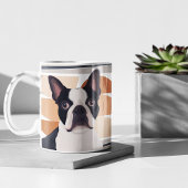 Boston Terrier Dog - Orange Geometric Kaffeetasse