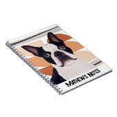 Boston Terrier Dog - Orange Geometric Notizblock (Rechte Seite)
