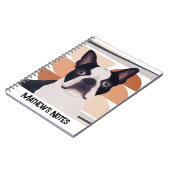 Boston Terrier Dog - Orange Geometric Notizblock (Linke Seite)