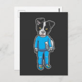 Boston Terrier Dog Pajamas Puppy Sleep Bed Time Postkarte (Vorne/Hinten)