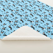 Boston Terrier Dog Pattern Blue Sherpa Blanket Sherpadecke (3/4)