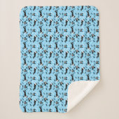 Boston Terrier Dog Pattern Blue Sherpa Blanket Sherpadecke (Vorderseite)