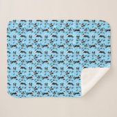 Boston Terrier Dog Pattern Blue Sherpa Blanket Sherpadecke (Vorderseite (Horizontal))