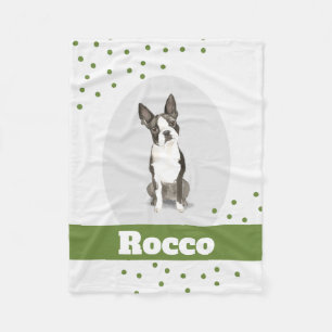 Boston Terrier Dog personalisierte Punktdecke Fleecedecke