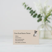 Boston Terrier Dog Pet Animal Business Card Magne Visitenkarte (Stehend Vorderseite)