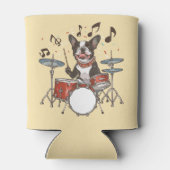 Boston Terrier Dog Playing Drums Dosenkühler (Rückseite)