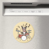 Boston Terrier Dog Playing Drums Magnet (In Situ (Geschirrspüler))